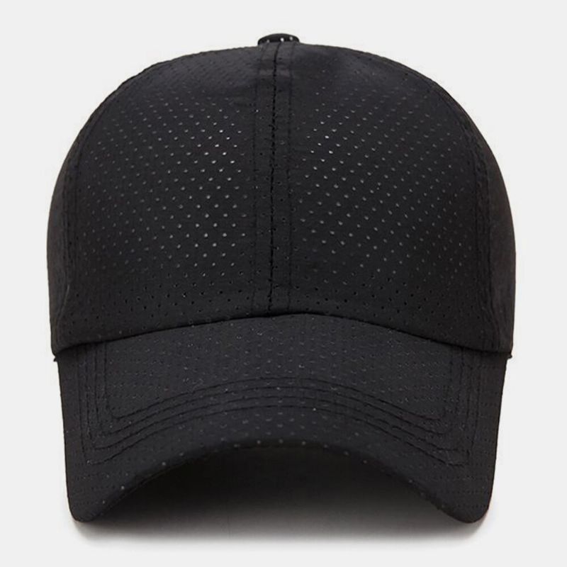 Unisex Snabbtorkande Mesh Enfärgad Resesolskydd Andas Baseballhatt