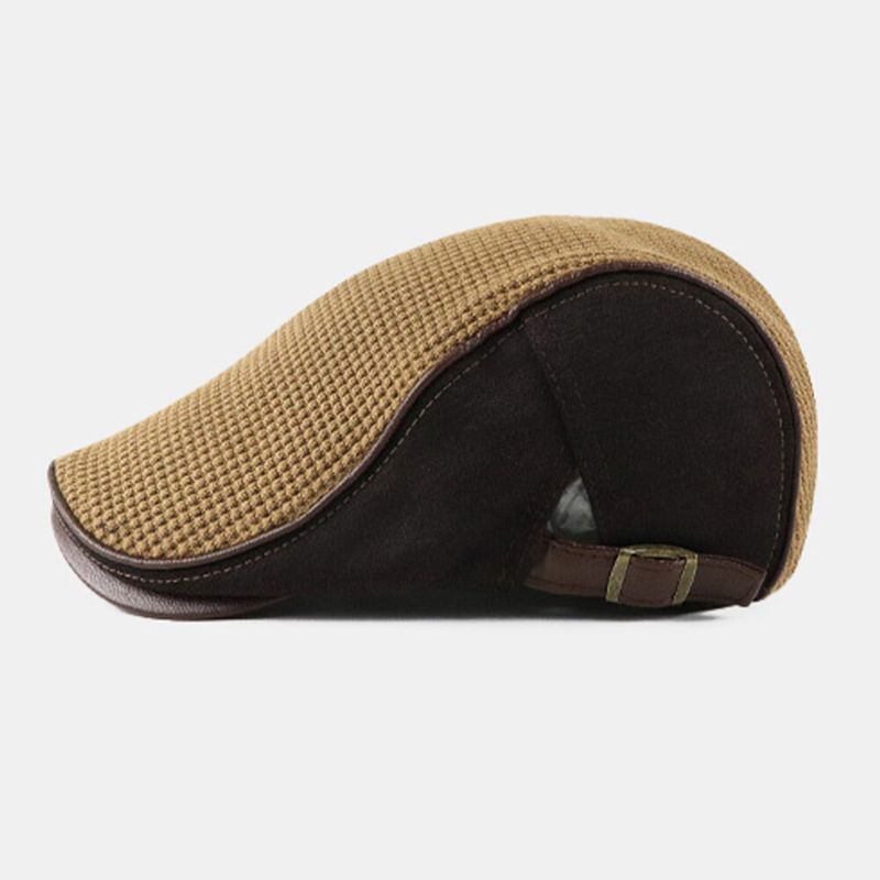 Unisex Sömmar Stickade Baskrar Som Andas Utomhus Höst Vinter Varmt Vindskydd Visir Newsboy Keps Flat Hat