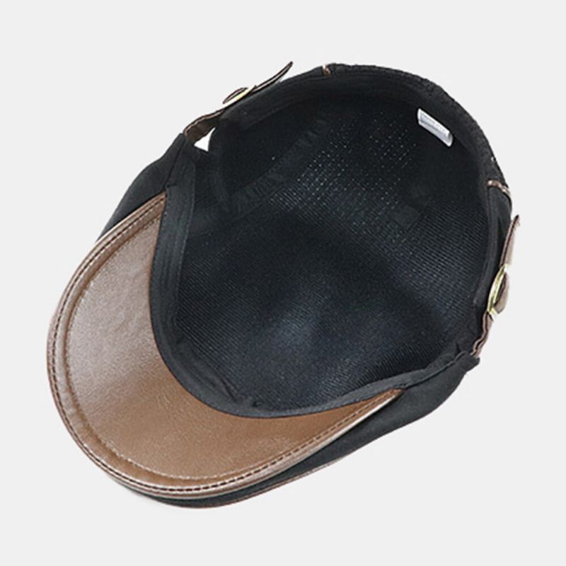 Unisex Sömmar Stickade Baskrar Som Andas Utomhus Höst Vinter Varmt Vindskydd Visir Newsboy Keps Flat Hat