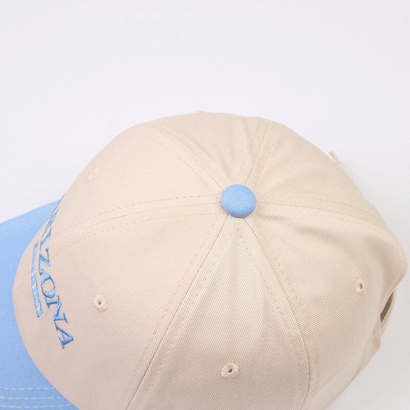 Unisex Soft Top Brevbroderi Baseballkeps Höst Vinter Böjd Brätte Sunshde Peaked Cap