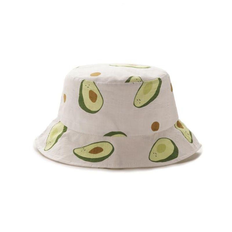 Unisex Sommar Avocado Fisherman Hat Bucket Hat Outdoor Travel Sun Hat