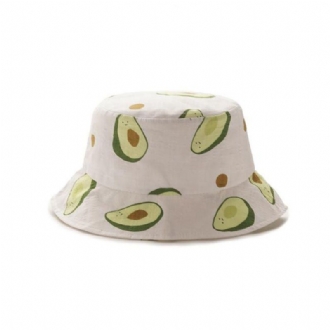 Unisex Sommar Avocado Fisherman Hat Bucket Hat Outdoor Travel Sun Hat