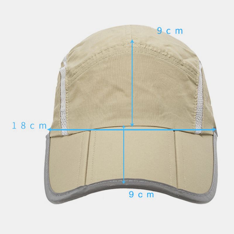 Unisex Sommarsolskydd Uv-skydd Snabbtorkande Hopfällbar Utomhussport Baseballhatt