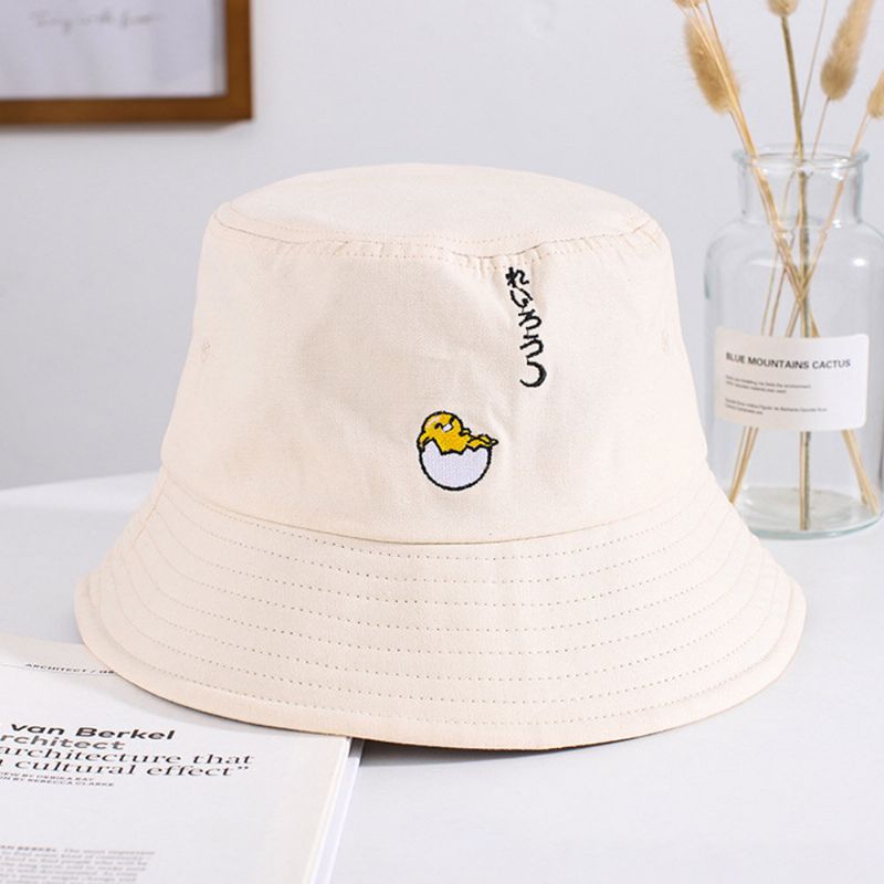 Unisex Tecknad Kycklingar Broderi Hink Hatt Bomull Bokstäver Mönster Sommar Resor Strandhatt