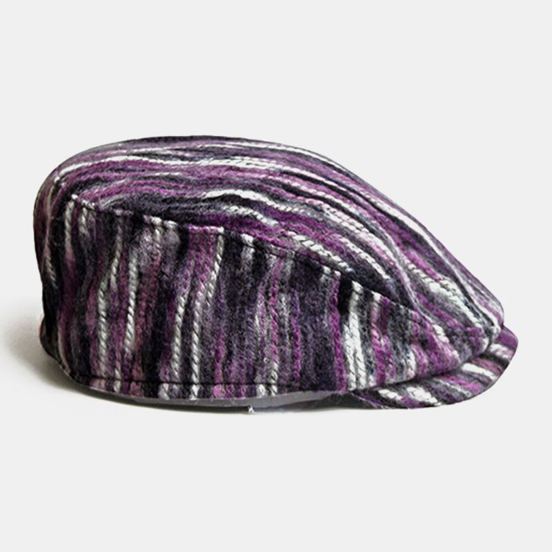 Unisex Tie-dye Regnbåge Blandad Färg Randmönster Etnisk Stil Casual Personlighet Framåt Hatt Baskerhatt