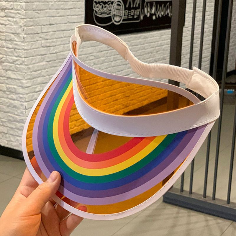 Unisex Transparent Candy Color Outdoor Anti-uv Rainbow Tom Top Cap Baseball Hat