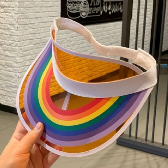 Unisex Transparent Candy Color Outdoor Anti-uv Rainbow Tom Top Cap Baseball Hat