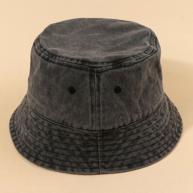 Unisex Tvättad Bomull Flammmönster Broderi Mode Solskyddsmedel Bucket Hat