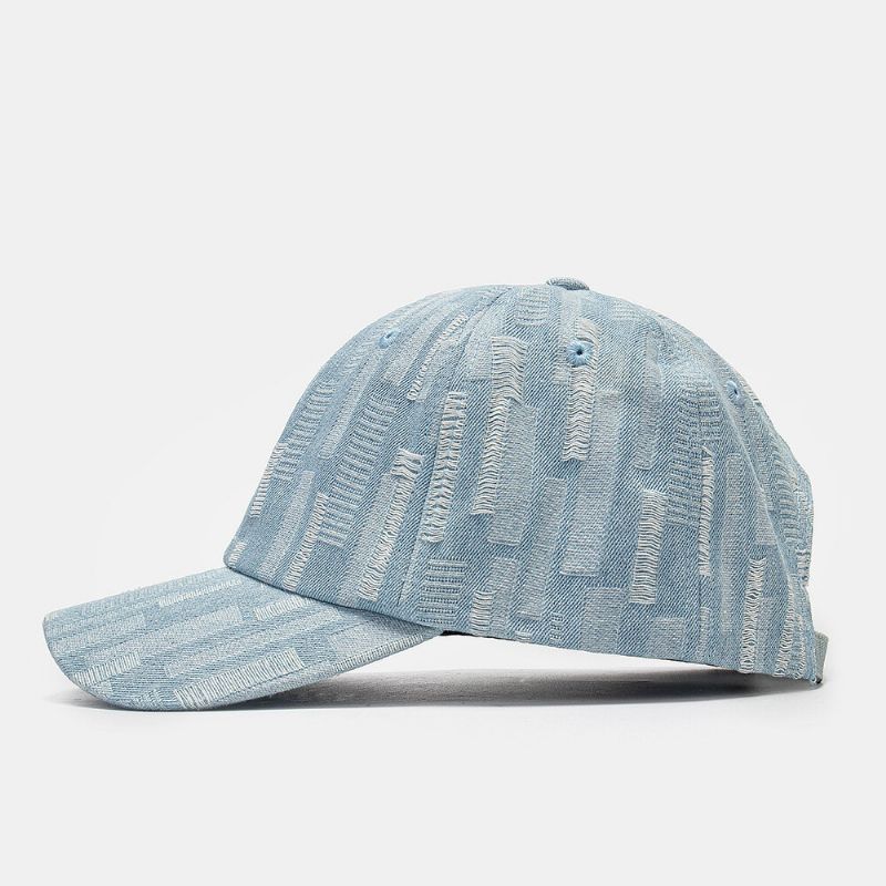 Unisex Tvättad Denim Hål Justerbar Retro Solskydd Baseballkeps