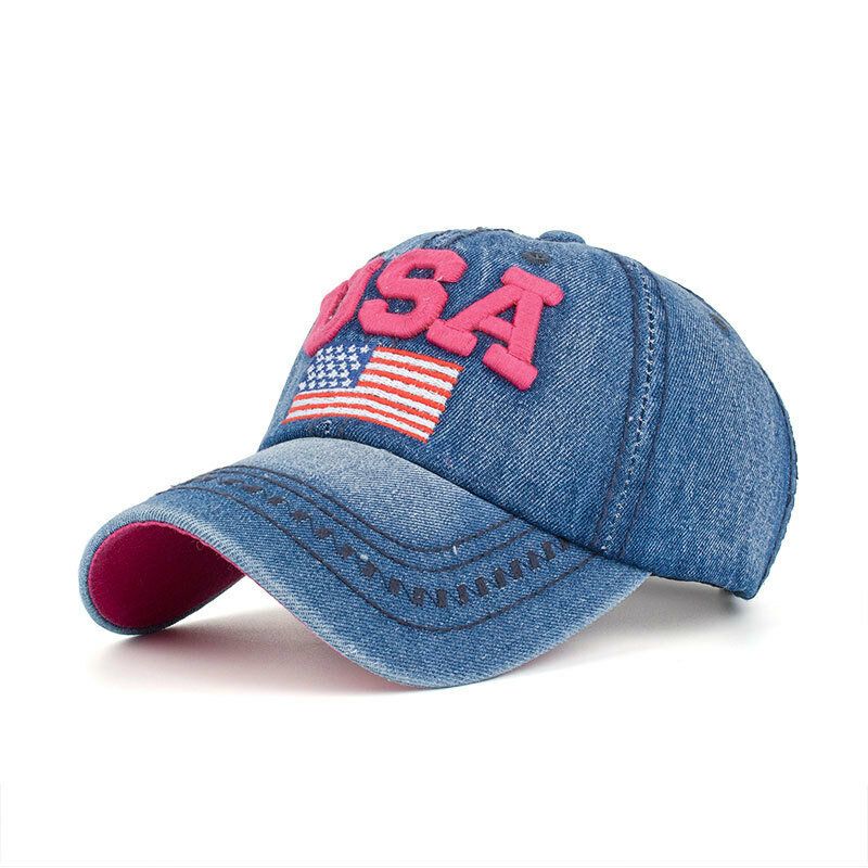 Unisex Vintage Patriotic Baseball Keps Snygg Nödställd Amerikansk Flagga Keps Hatt