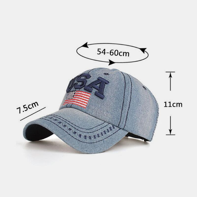 Unisex Vintage Patriotic Baseball Keps Snygg Nödställd Amerikansk Flagga Keps Hatt