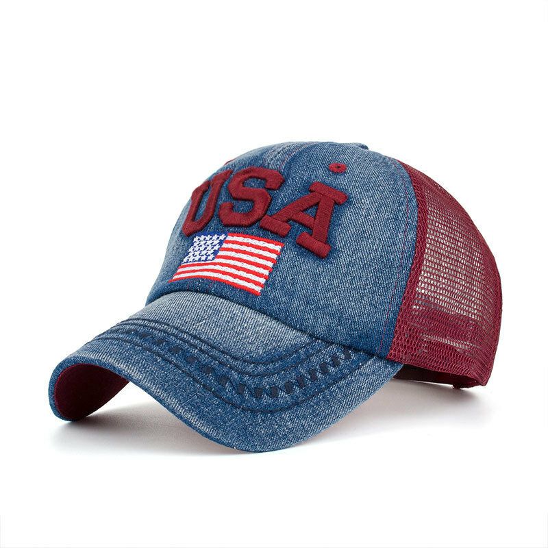 Unisex Vintage Patriotic Baseballkeps Snygg Distressed American Flag Hat