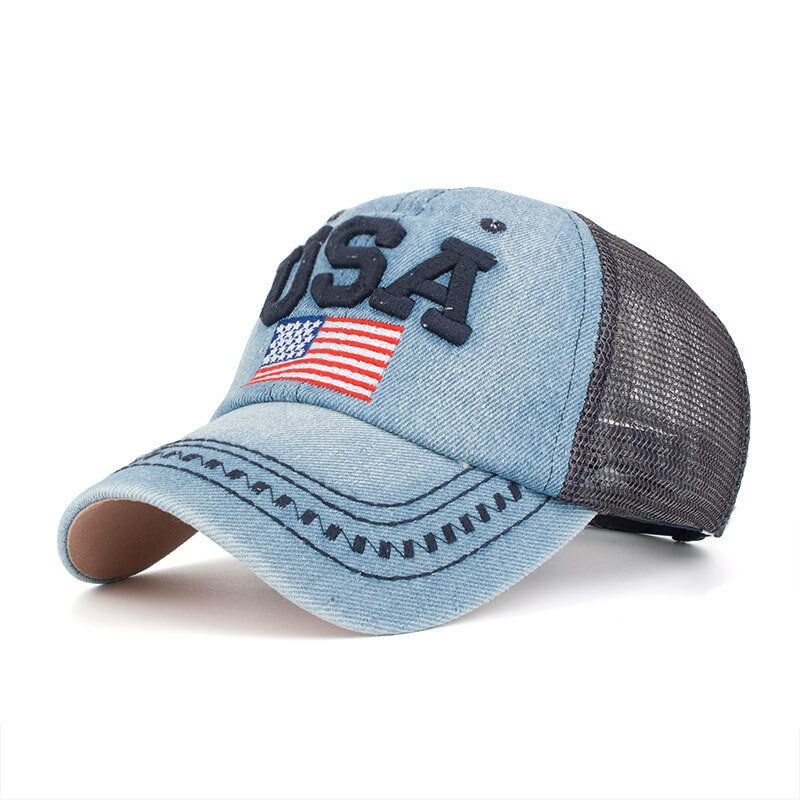 Unisex Vintage Patriotic Baseballkeps Snygg Distressed American Flag Hat