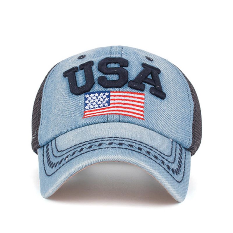 Unisex Vintage Patriotic Baseballkeps Snygg Distressed American Flag Hat