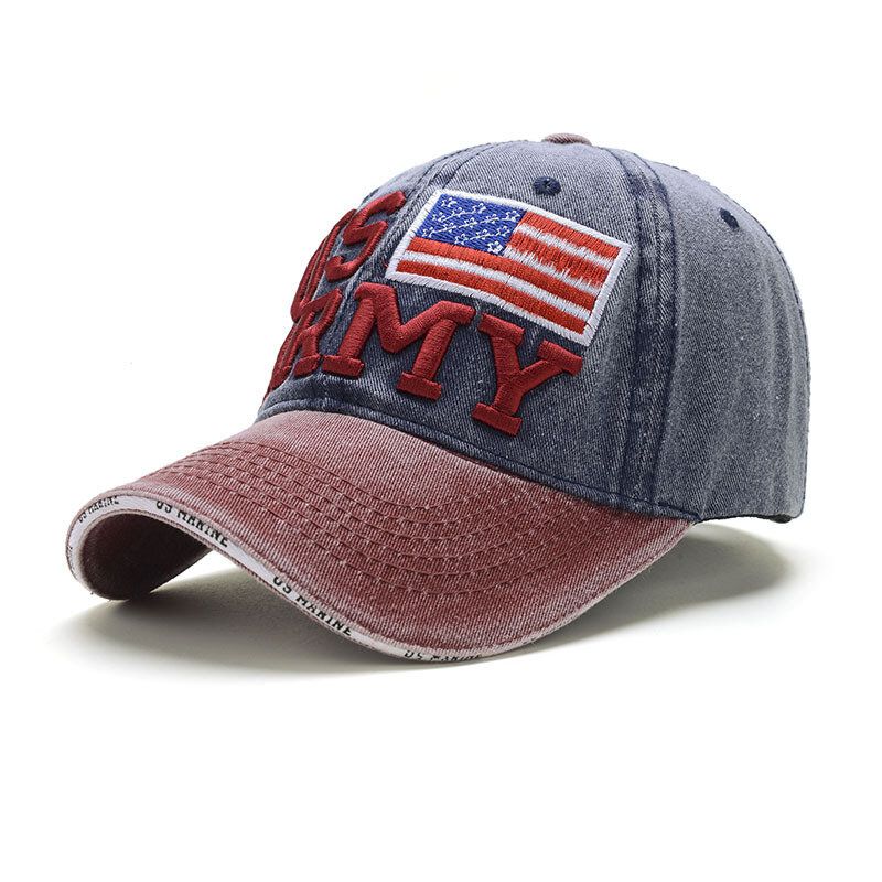 Unisex Vintage Patriotic Baseballkeps Snygg Nödställd Kepsmössa Med Amerikanska Flaggan