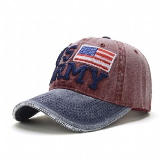 Unisex Vintage Patriotic Baseballkeps Snygg Nödställd Kepsmössa Med Amerikanska Flaggan