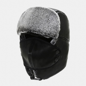 Unisex Vinter Thicken Warm Trapper Hat Avtagbar Mask Gardin Utomhus Vindtät Hörselskydd Rysk Hatt Ushanka Hatt