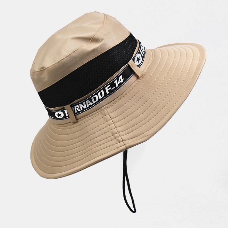 Unisex Wide Brim Mesh Andas Utomhusklättring Uv-skydd Solskydd Bucket Hat