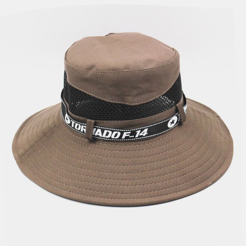 Unisex Wide Brim Mesh Andas Utomhusklättring Uv-skydd Solskydd Bucket Hat