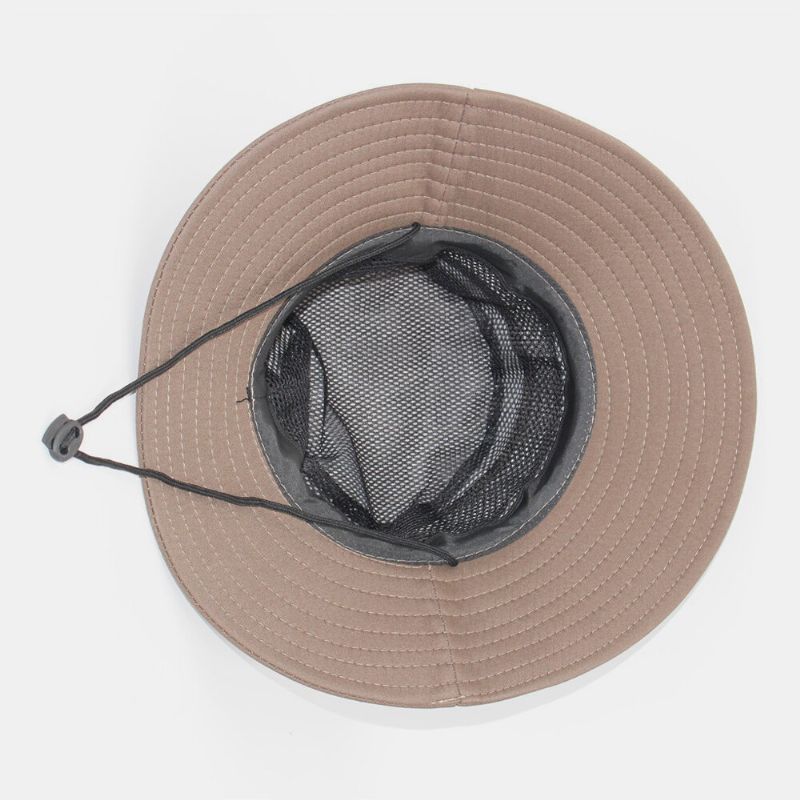 Unisex Wide Brim Mesh Andas Utomhusklättring Uv-skydd Solskydd Bucket Hat