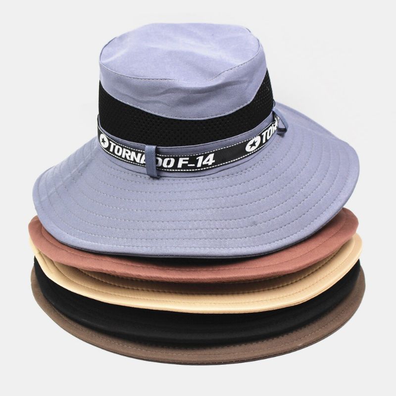 Unisex Wide Brim Mesh Andas Utomhusklättring Uv-skydd Solskydd Bucket Hat