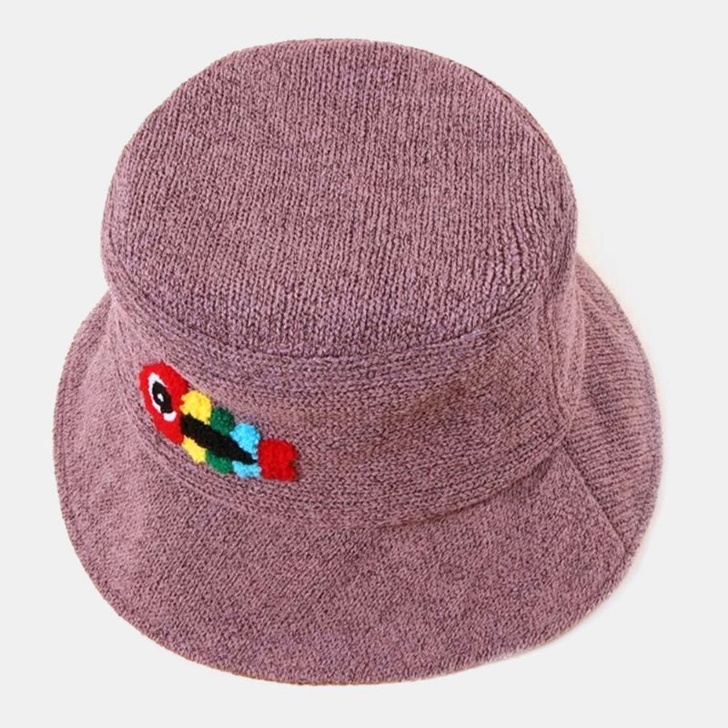 Unisex Yllebroderi Fiskben Söt Casual Parhatt Bucket Hat