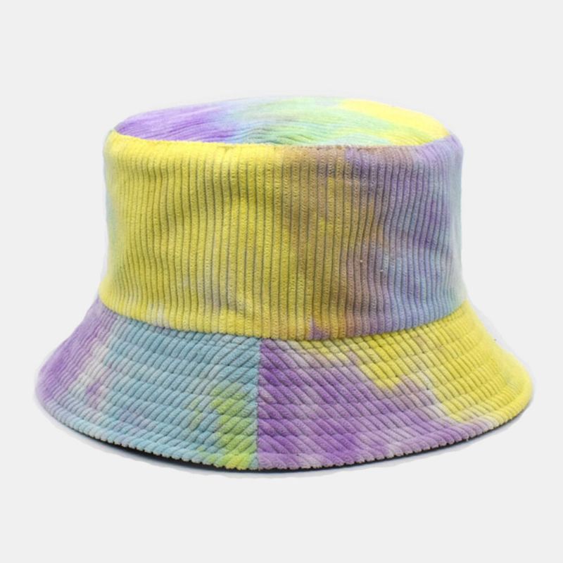 Unsiex Dubbelsidig Manchester Och Bomull Varm Mjuk Utomhus Casual All-match Bucket Hat