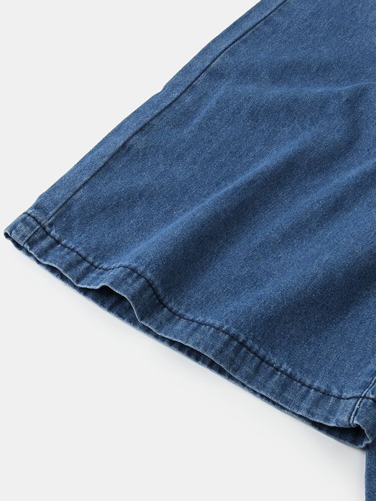 Kvinnor Casual Dragkedja Gylfsnörning Midja Jeans Med Breda Ben Och Ficka