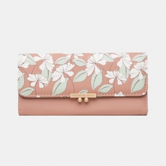 Kvinnor Växter 9 Kortplatser Floral Trifold Plånbok