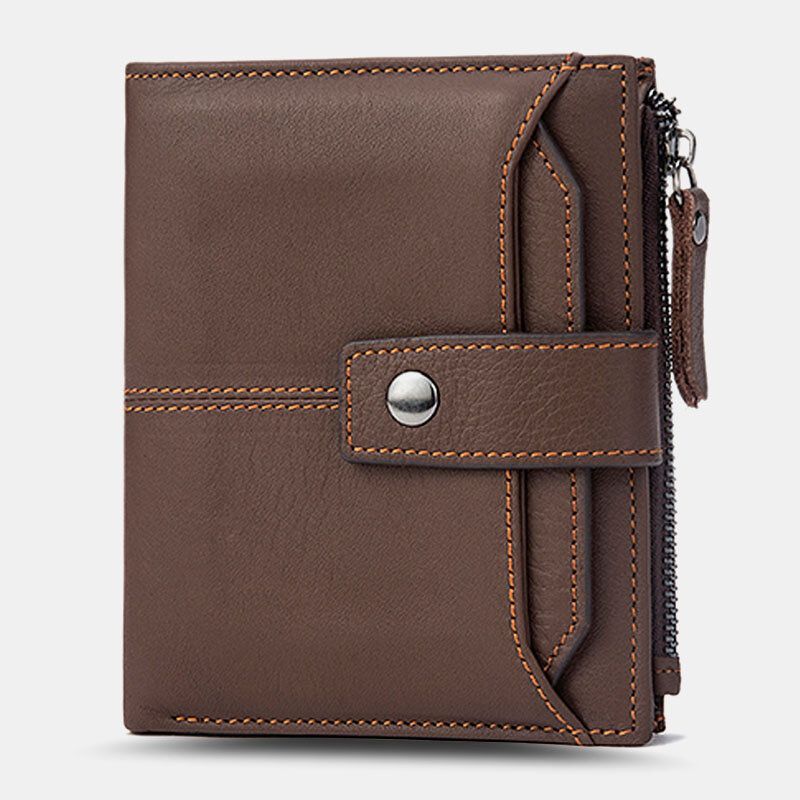 Män Kort Bifold Rfid Blockering Plånbok Retro Casual Multi-card Slot Korthållare Kohud Körkortsplånbok