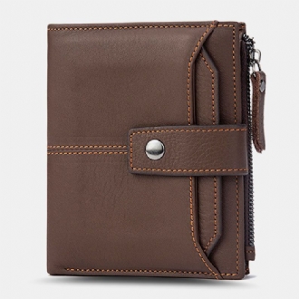 Män Kort Bifold Rfid Blockering Plånbok Retro Casual Multi-card Slot Korthållare Kohud Körkortsplånbok