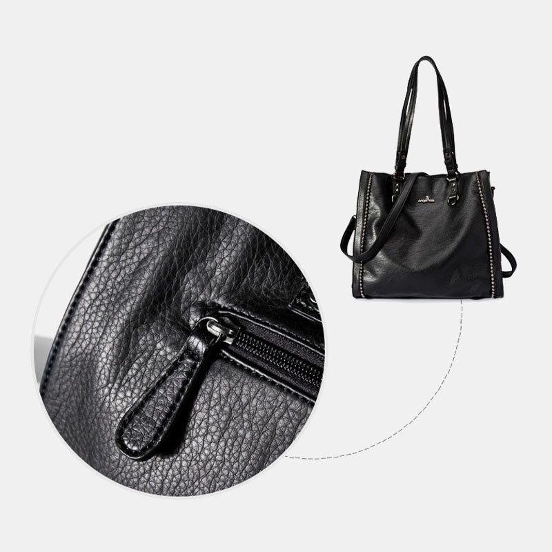 Angel Kiss Kvinnor Pu Läder Vintage Stor Kapacitet 133 Tum Laptopväska Multi-carry Crossbody-väska Axelväska Tote