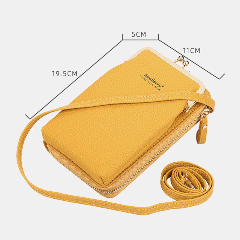 Baellerry Dam Lychee-mönster 6 Kortplatser 65 Tums Telefonväska Crossbody-väska