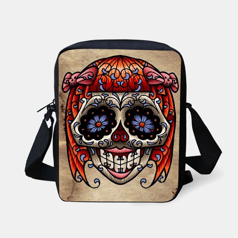 Barn Halloween-stil Klädd Söt Skallemönster Crossbody-väska För Att Bära Godis Socker