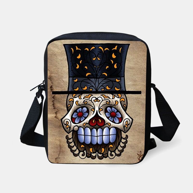 Barn Halloween-stil Klädd Söt Skallemönster Crossbody-väska För Att Bära Godis Socker