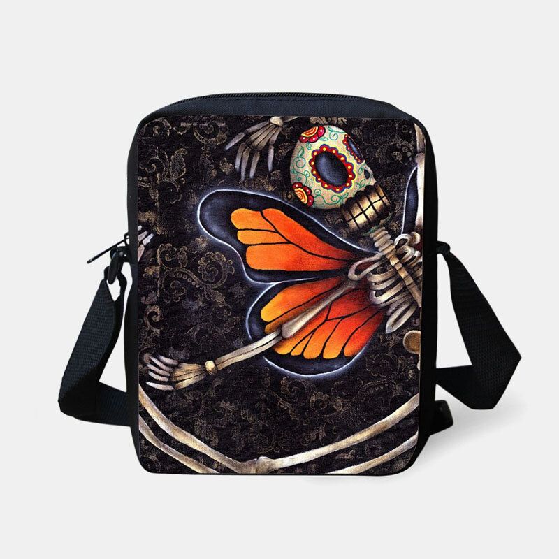 Barn Halloween-stil Klädd Söt Skallemönster Crossbody-väska För Att Bära Godis Socker