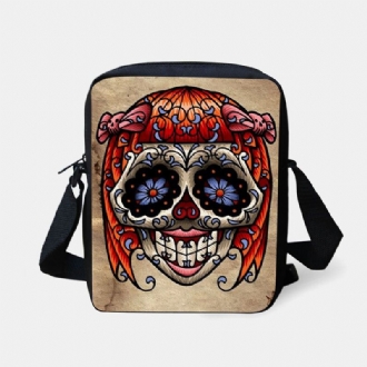 Barn Halloween-stil Klädd Söt Skallemönster Crossbody-väska För Att Bära Godis Socker