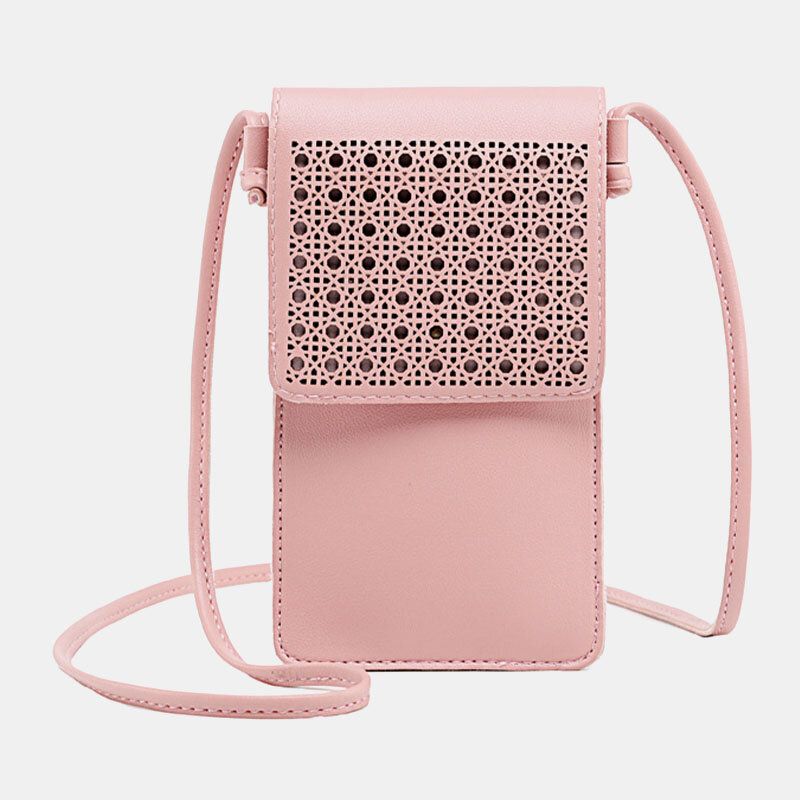 Dam Casual Solid Hollow Out Touch Screen 63 Tums Telefonväska Axelväska Crossbody-väska