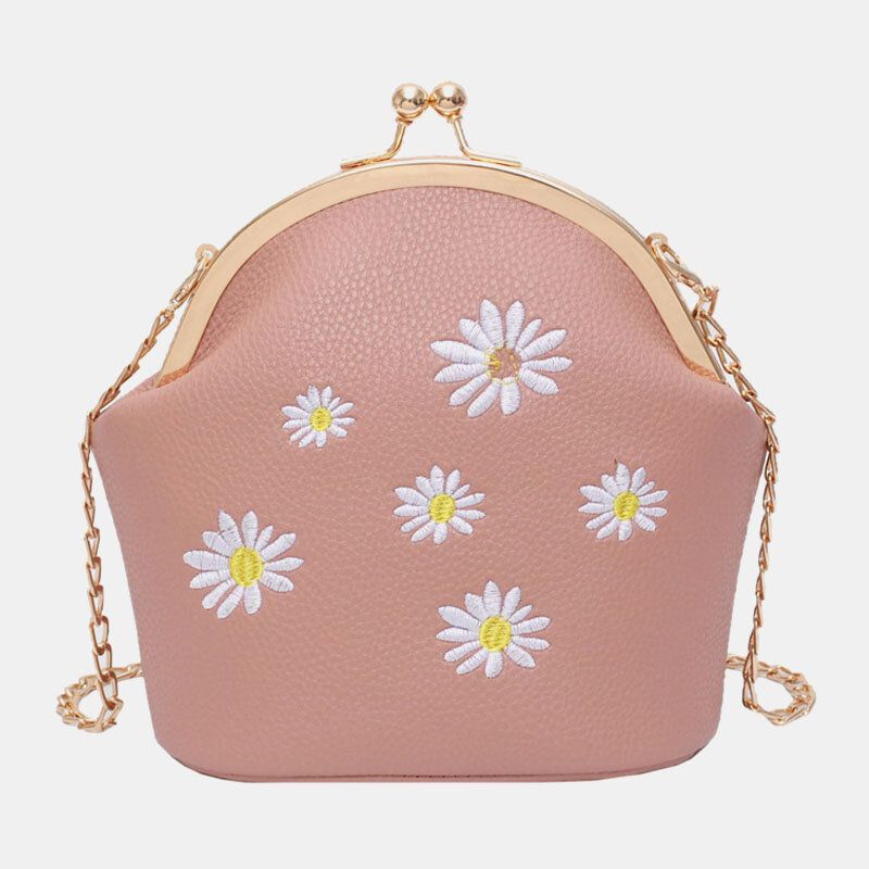 Dam Daisy Broderikedjor Hasp Crossbody Bag Axelväska