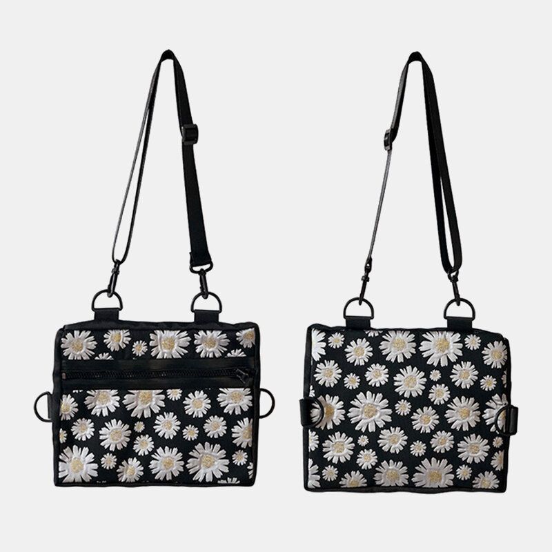 Dam Daisy Casual Flower Nylon Crossbody Bag Axelväska