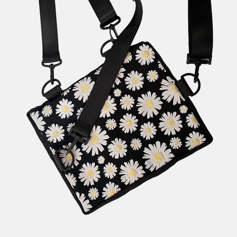 Dam Daisy Casual Flower Nylon Crossbody Bag Axelväska