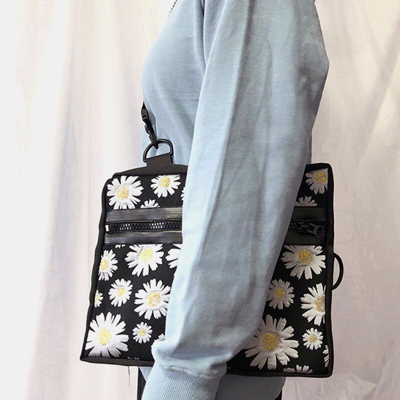 Dam Daisy Casual Flower Nylon Crossbody Bag Axelväska