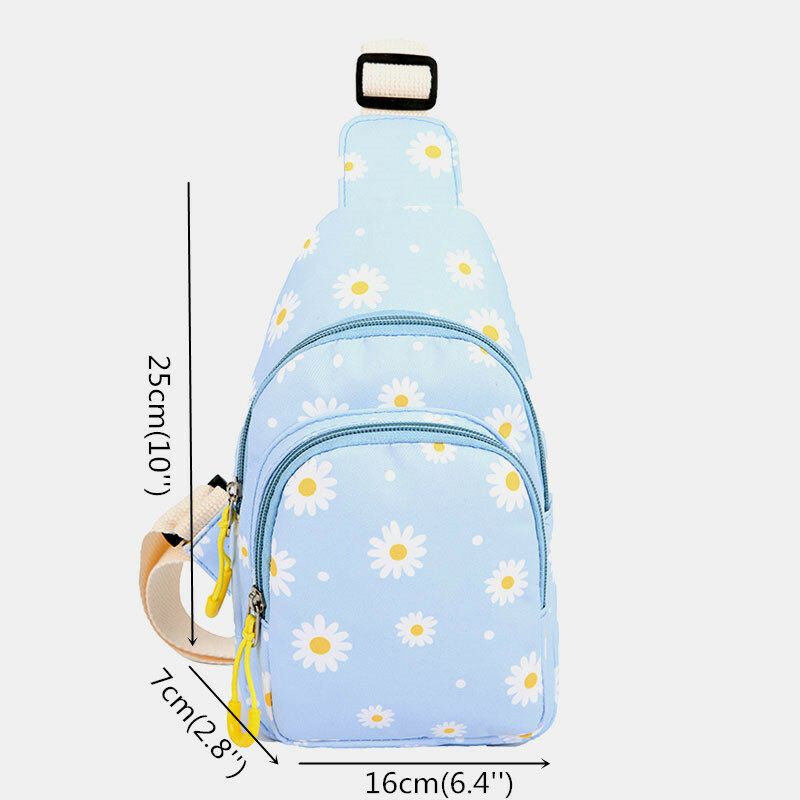 Dam Daisy Printed Casual Chest Bag Crossbody Bag