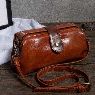 Dam Konstläder Vintage Portabel Crossbody-väska Med Stor Kapacitet Retro Axelväska