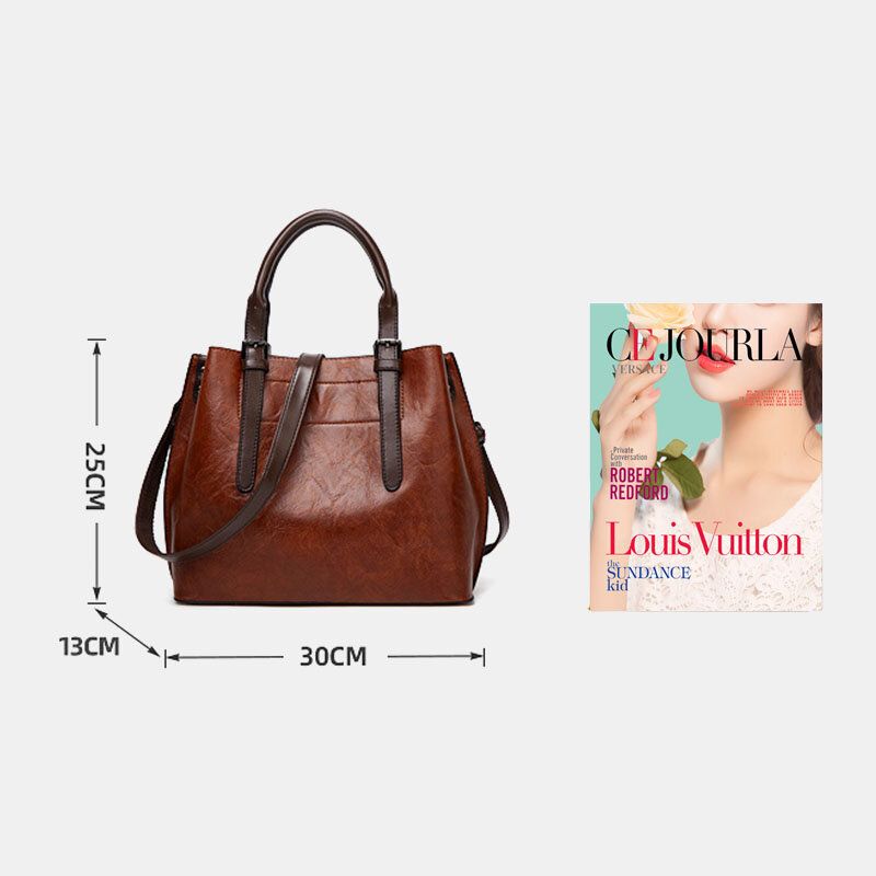 Dam Lättvikts Andas Mjuk Vintage Crossbody-väska Med Stor Kapacitet Axelväska Handväska