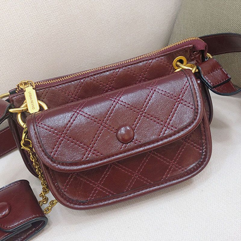 Dammode 3st Argyle Solid Axelväska Crossbody-väska