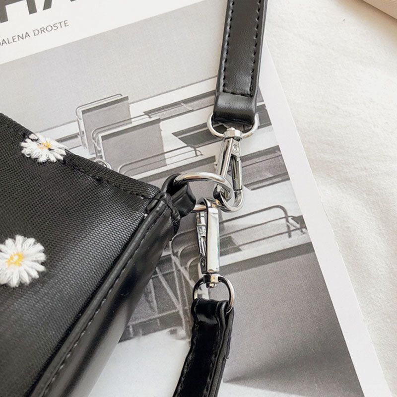 Damprickad Daisy-tryckt Axelväska Crossbody-väska