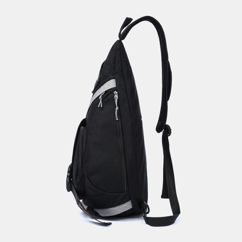 Herr 2st Usb-laddningshörlurar Stor Kapacitet Multifunktion Vattentät Crossbody-väska Bröstväska Sling Bag