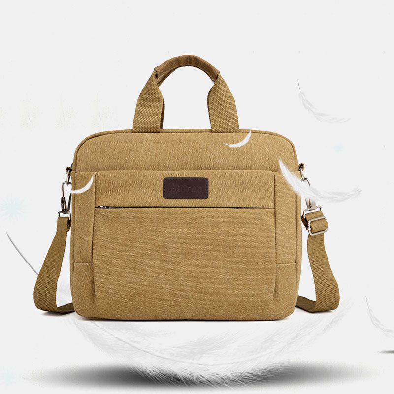 Herr Canvas Axelväska Crossbody Bag Handväska Business Bag