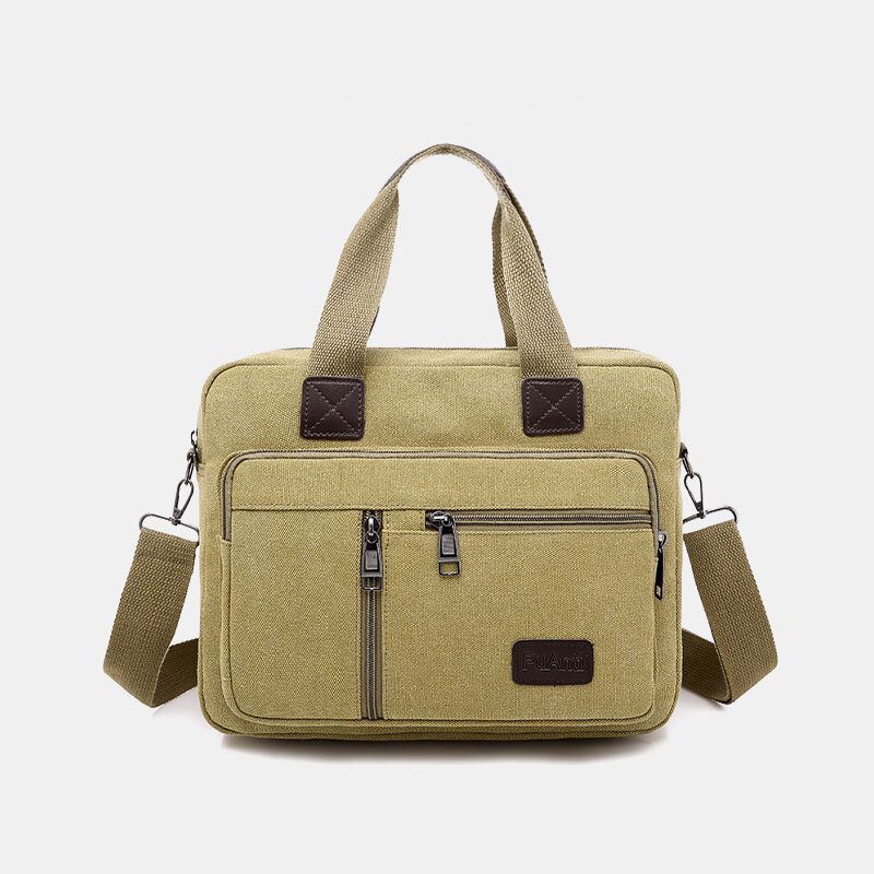 Herr Canvas Multi-pocket Crossbody-väska Med Stor Kapacitet